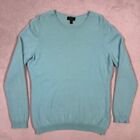 Charter Club Sweater Womens XL Blue Tight Knit Luxury Long Sleeve 100% Cashmere