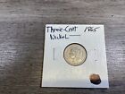 1865 Three Cent Nickel Piece Post-Civil War Date U.S. Coin-050724-43