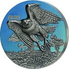2022 Benin Urban Hunters Falcon 3oz Silver Antiqued Coin with mintage of 750