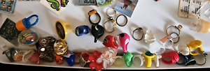 41 Cracker Jack & Others LOT Assorted Rings Plastic Rubber Metal 41