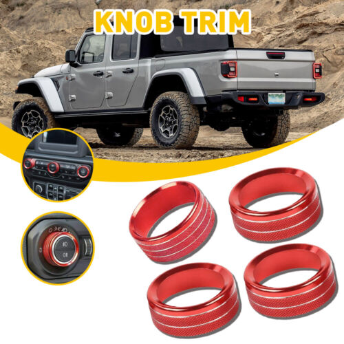 Aluminum A/C Switch Knob Trim Cover For Jeep Wrangler JL JT 2018+ Accessories EA (For: Jeep Gladiator)