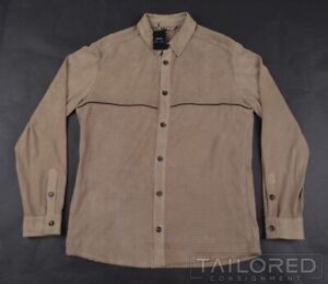 NWT $3995 CESARE ATTOLINI Tan Nappa Woven Lambskin Suede Shirt Jacket EU 50 / M