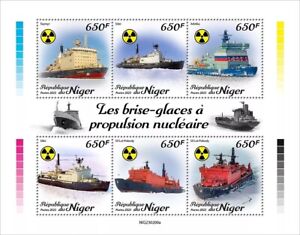 Nuclear ICEBREAKER/ICEBREAKERS Ship/Ships MNH 6v-Stamp Sheet (2023 Niger)