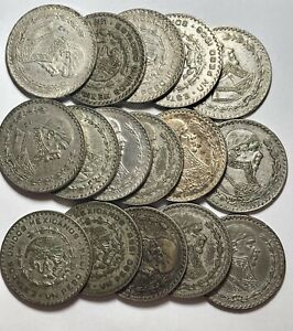 1957-1967 Mexico Silver Peso ESTADOS UNIDOS MEXICANOS Large Silver Crown