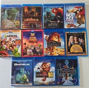 Disney Blu-ray Lot Of 10 Some w/ Slipcovers! Pixar, Princesses, & Classics!