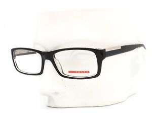Prada Sport VPS 11A 2AF-1O1 Eyeglasses Glasses Polished Black on Clear 53-16-140