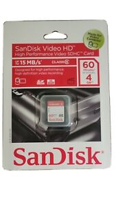 SanDisk Video HD High Performance Card 4GB Class 6 w/card protective Jewel case