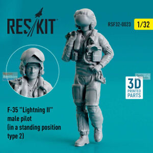 RESRSF320023F 1:32 ResKit F-35 Lightning II Male Pilot Standing Type 2