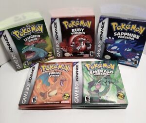 Pokemon Emerald, Ruby, Sapphire, FireRed, Leaf Green [REPLACEMENT Box & Insert]