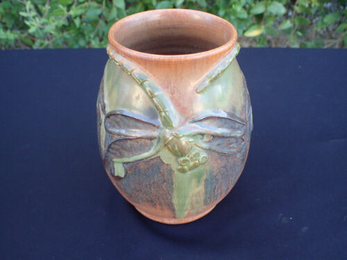 New ListingEphraim Faience Arts and Crafts Art Pottery Dancing Dragonflies Vase Mary Pratt