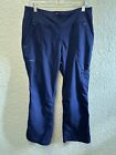 Healing Hands Gold Label Comfy Yoga Womens Navy Blue Cargo Pants Size MP Scrubs