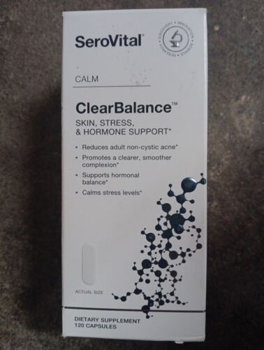 SeroVital Calm ClearBalance Skin, Stress, Hormone Support, 120 Capsules  05/24