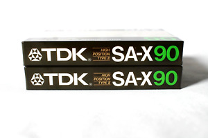 TDK SA-X 90 High Position Type II Blank Cassette Tapes Japan 1985 LOT OF 2 NEW