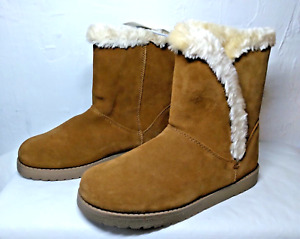NWT Universal Thread Natural Suede Fur Boots Size 9 Ladies Fall Winter - in Box!