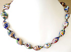 Murano Venice Millefiori antique multicolor glass necklace, 58 gr. Length: 43 cm