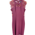 The Kooples Dress Womens Medium Crepe Lace Dress Wine Purple Coquette Zip y2k