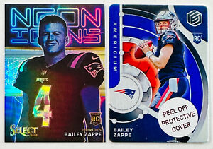 2022 Panini Elements Americium #69/95 Bailey Zappe Rookie RC + Neon Icons Silver