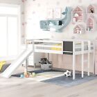 New ListingTwin Loft Bed with Slide, Stair, Chalkboard - White