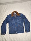 Vintage 80s Wrangler No Fault Womens Jacket Denim Snap Wool Lined Size Small USA