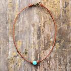 Turquoise Choker Necklace Natural Stone Yoga Necklace for Mind  Peace Healing
