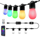 48 Ft Smart Outdoor String Lights RGBCW Color Changing Dimmable Patio String New
