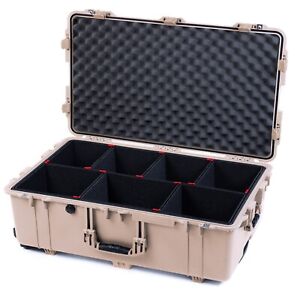 Tan Pelican 1650 case. Comes with Trekpak kit and wheels.