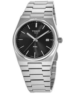 New Tissot PRX Quartz Black Dial Steel Men's Watch T137.410.11.051.00