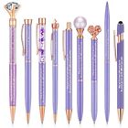 9 Pcs Ballpoint Pens Set Metal Crystal Diamond Pen Motivational Sparkle Pen f...