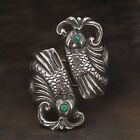 VTG Sterling Silver MEXICO TAXCO Green Onyx Fish 6.5
