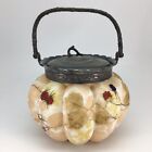 Mt Washington Crown Milano Biscuit Cracker Jar Crab Lid Victorian Antique Rare