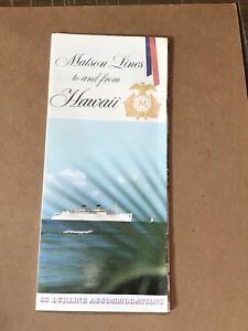 Vintage Matson Lines To And From Hawaii Color Brochure With Photos