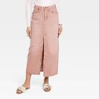 Women's Denim Maxi Skirt - Universal Thread Clay Pink 14