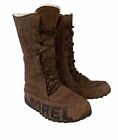 Sorel Womens Shila Winter Snow Waterproof Brown Leather Boots Size 10
