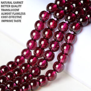 Natural High Quality Garnet Round Beads Red Gemstone Loose Beads For Jewelry Mak