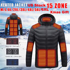 15 Heating Areas Jacket Electric Heated Coat USB Charging Hooded Coat Sportswear