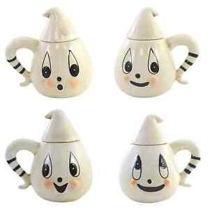 New Johanna Parker Ghost Teacups with Lids Set of 4