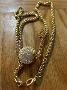 Joan Rivers 30” Gold Chain And Crystal  Ball Necklace