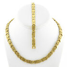 (WHOLESALE LOT 5) Gold Plated HUGS & KISSES Stampato Necklace Bracelet SETS 18