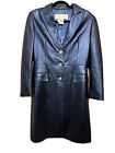Women’s Escada Napa Lambskin Coat/Jacket/Trenchcoat Pearlized Blue Size 40