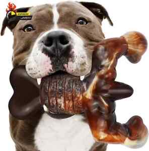 MOXIKIA Dog Chew Toys for Aggressive Chewers Indestructible Dog , Bacon Flavored