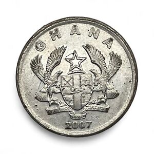 2007 Republic Of Ghana 20 Pesewas Nickel Plated Steel COCOA POD & COA Coin