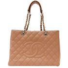 CHANEL Pink GST Grand Shopping Tote Bag Quilted Caviar Leather