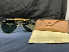 Vintage B&L Ray Ban aviator sunglasses USA brown glass etched BL 62-14 men's