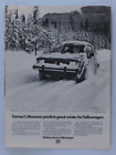 1983 Volkswagen Rabbit L Vintage Farmer's Almanac Winter Snow Original Print Ad