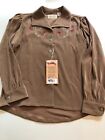 Scully Western Range Ware Tan Charlotte Womens Long Sleeve Blouse Size S NWT