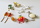 Vintage Figural Animal Anthropomorphic Jewelry Brooch Lot