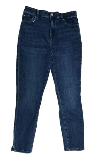 Ann Taylor Size 10 Split Ankle Inseam 26.5” Dark Skinny High Rise Blue Jeans