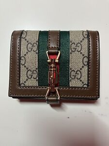 Gucci Ophidia Wallet  Canvas & Brown Leather Card Holder