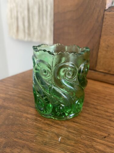S Green Toothpick Holder LG Wright Glass, S Repeat Tealight Votive Vintage
