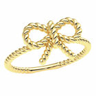 Womens Love Knot Rope Band Ring Solid 10k / 14k / 18k White Yellow or Rose Gold